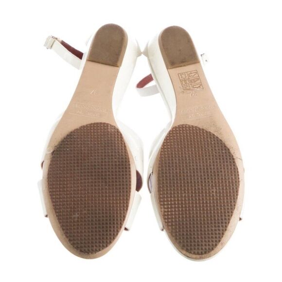 Marc Jacobs Authentic Solid White Patent Leather Low Wedge Sandals 7 - Picture 5 of 8